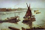 James Abbott Mcneill Whistler Old Battersea Beach Germany oil painting artist